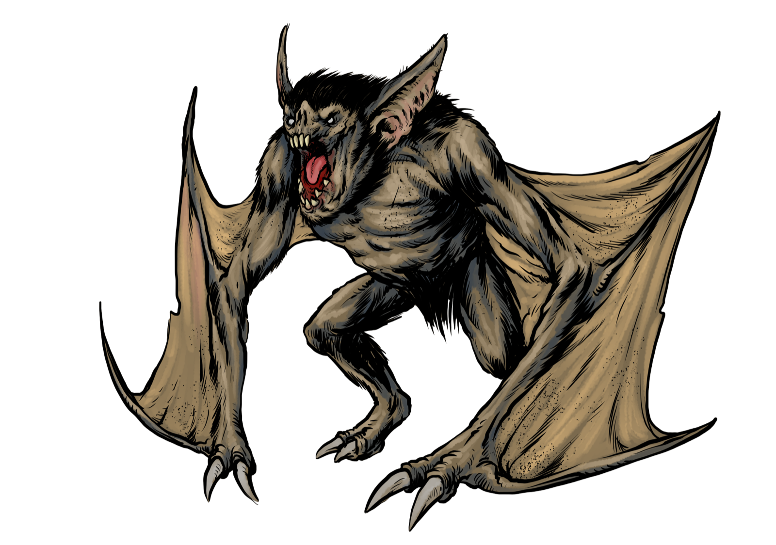 Dire Bat, drawn at Large scale