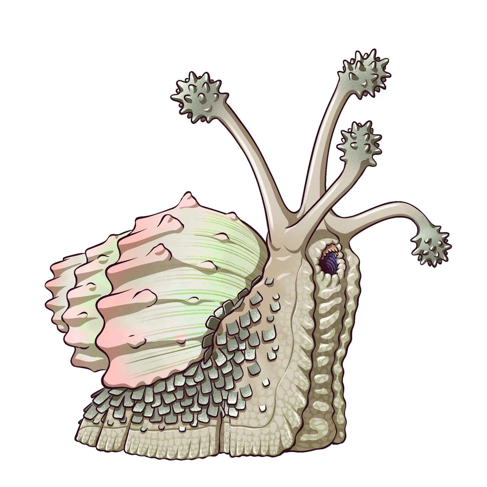 Giant Rock Snail, drawn at Large scale