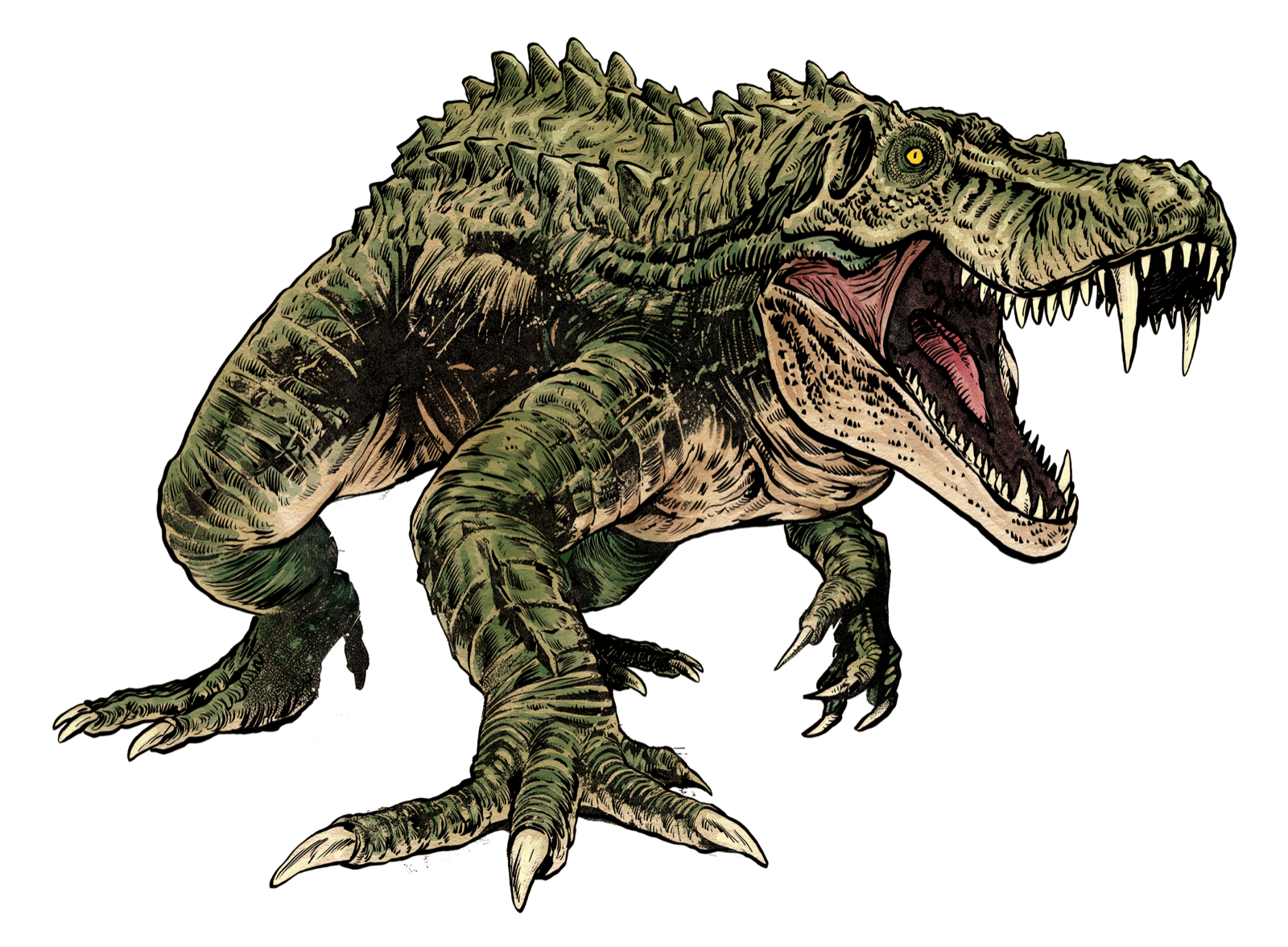 Kaprosuchus, drawn at Large scale