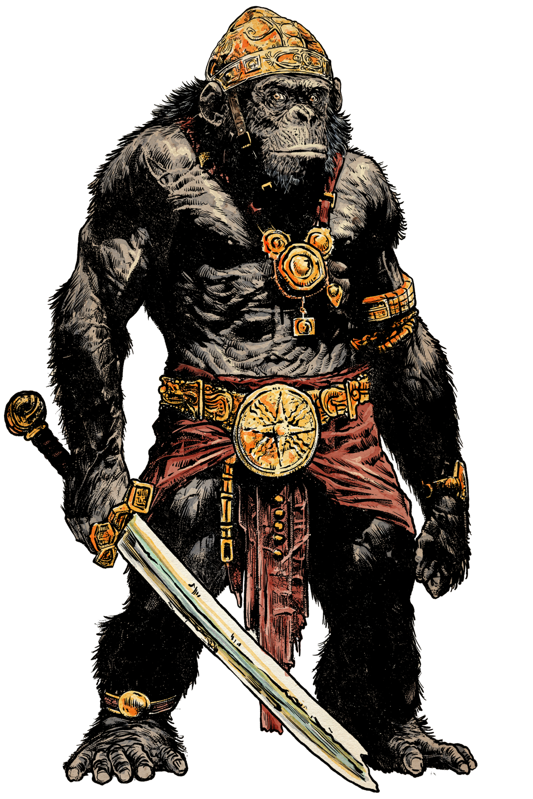Simian Warrior, drawn at Medium scale