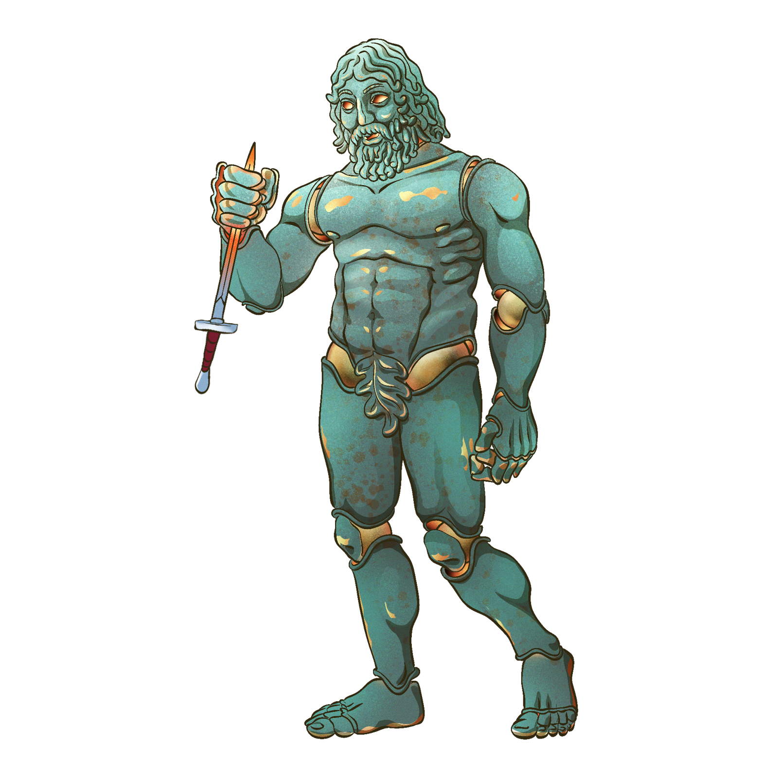 Bronze Statue, drawn at Large scale