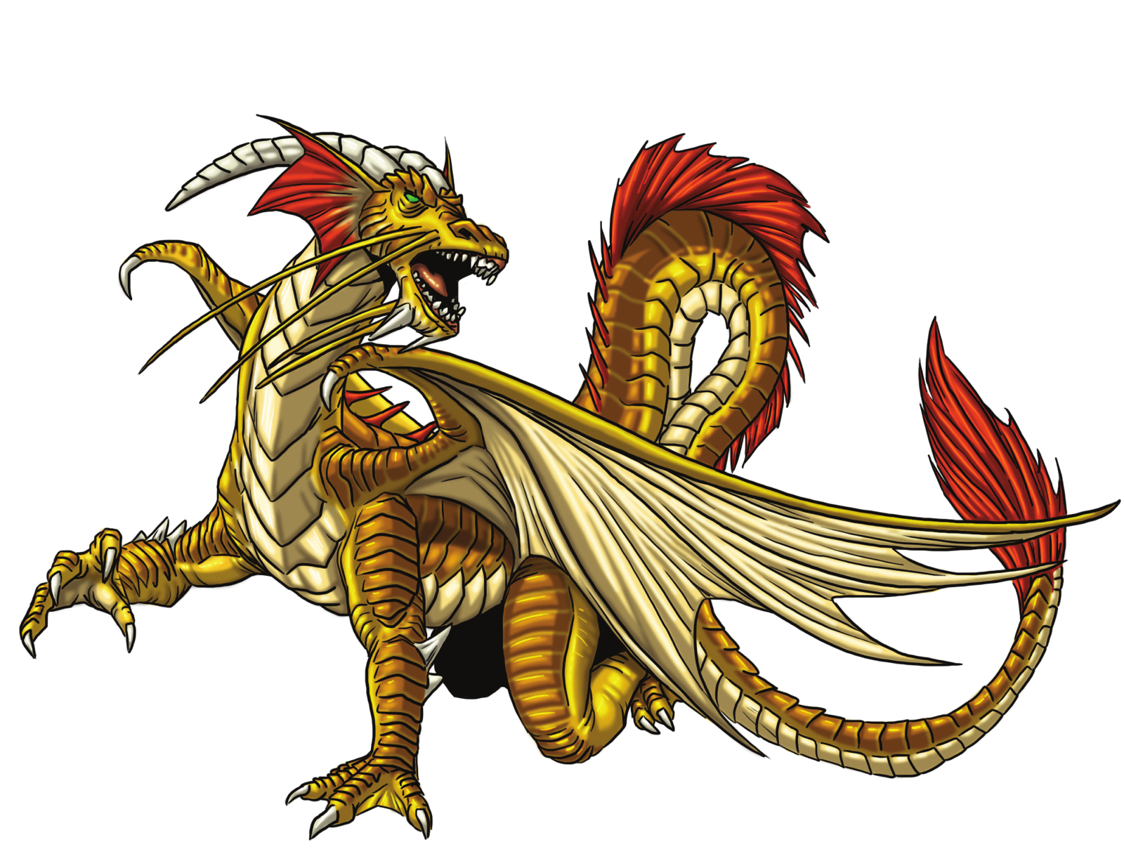 Elder Golden Dragon, drawn at Gargantuan scale