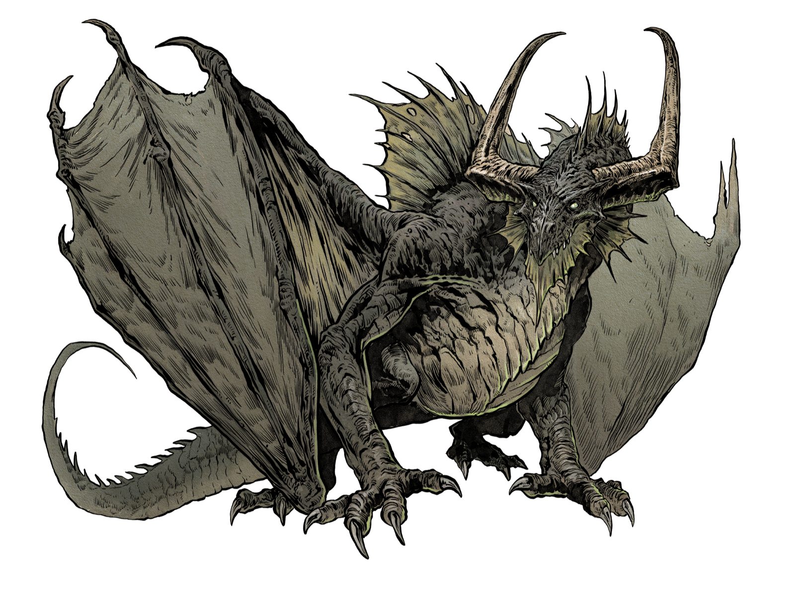 Elder Onyx Dragon, drawn at Gargantuan scale
