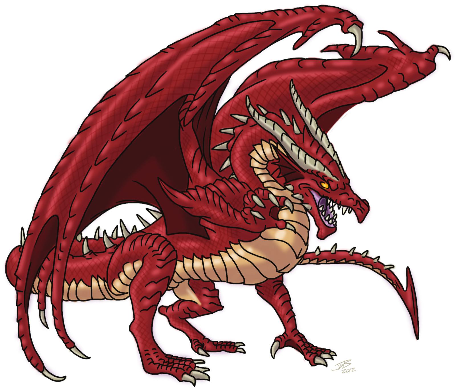 Elder Red Dragon, drawn at Gargantuan scale
