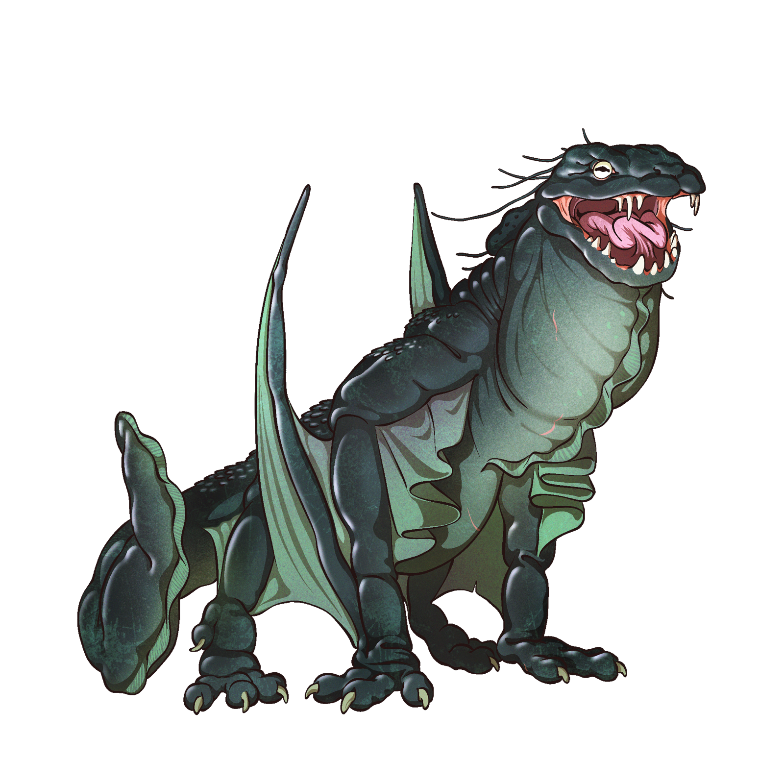 Young Onyx Dragon, drawn at Large scale