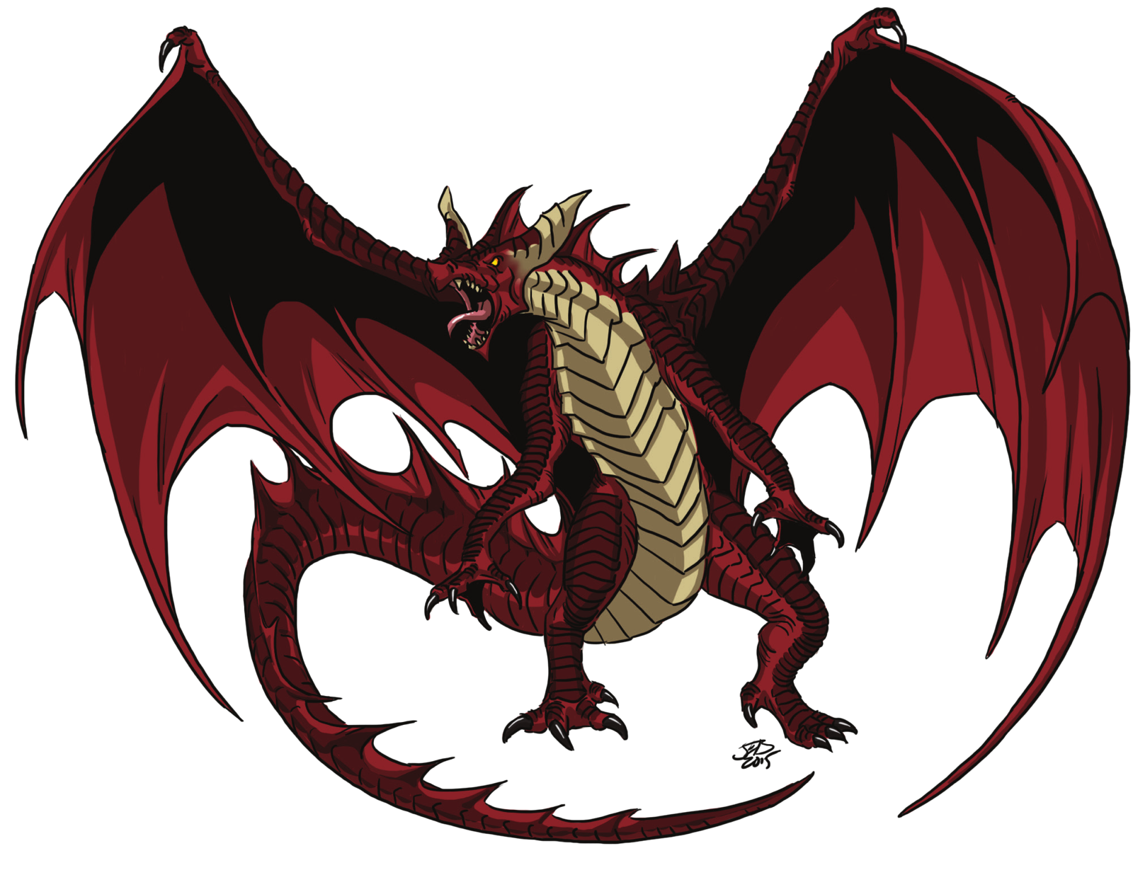 Young Red Dragon, drawn at Large scale