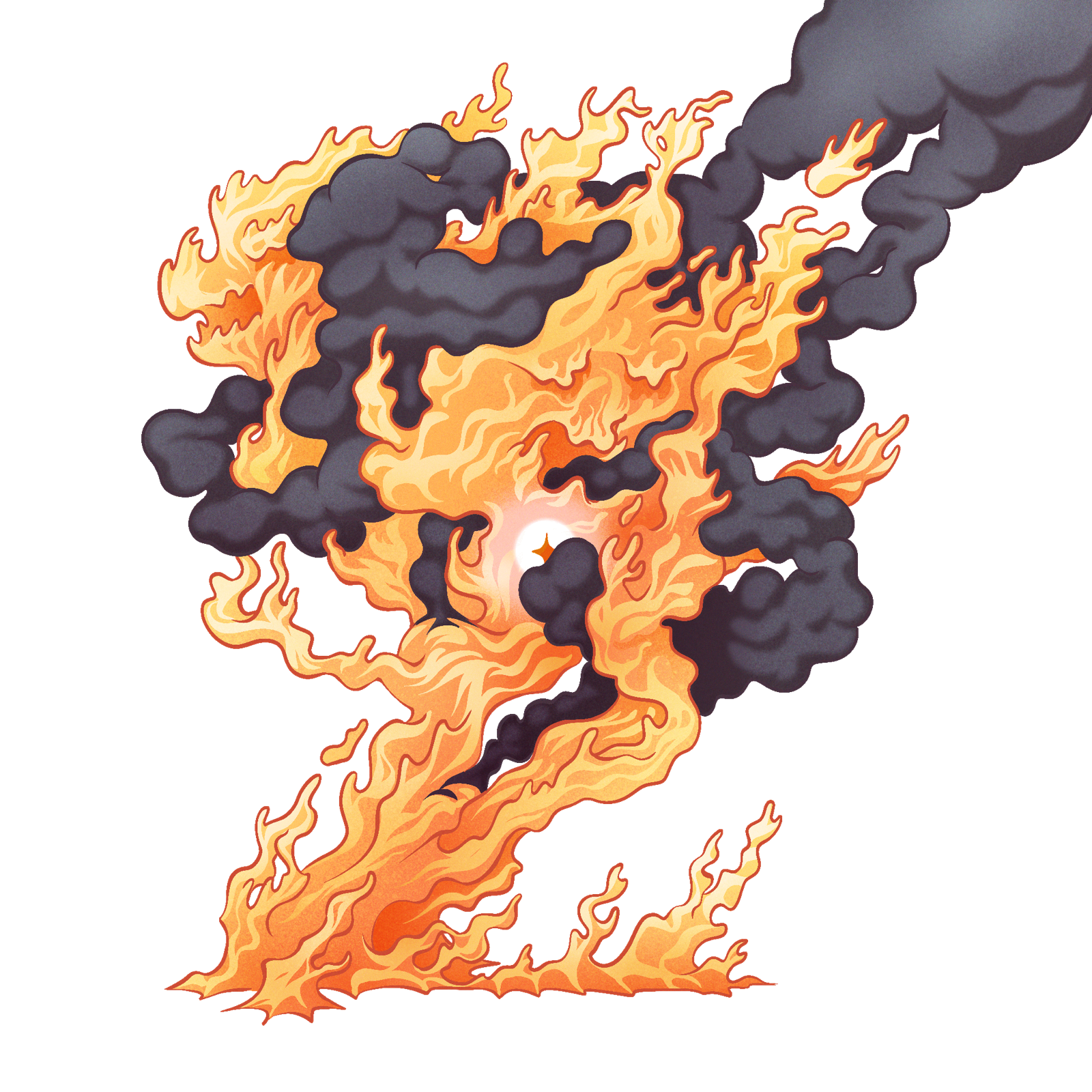 Fire Elemental, drawn at Large scale