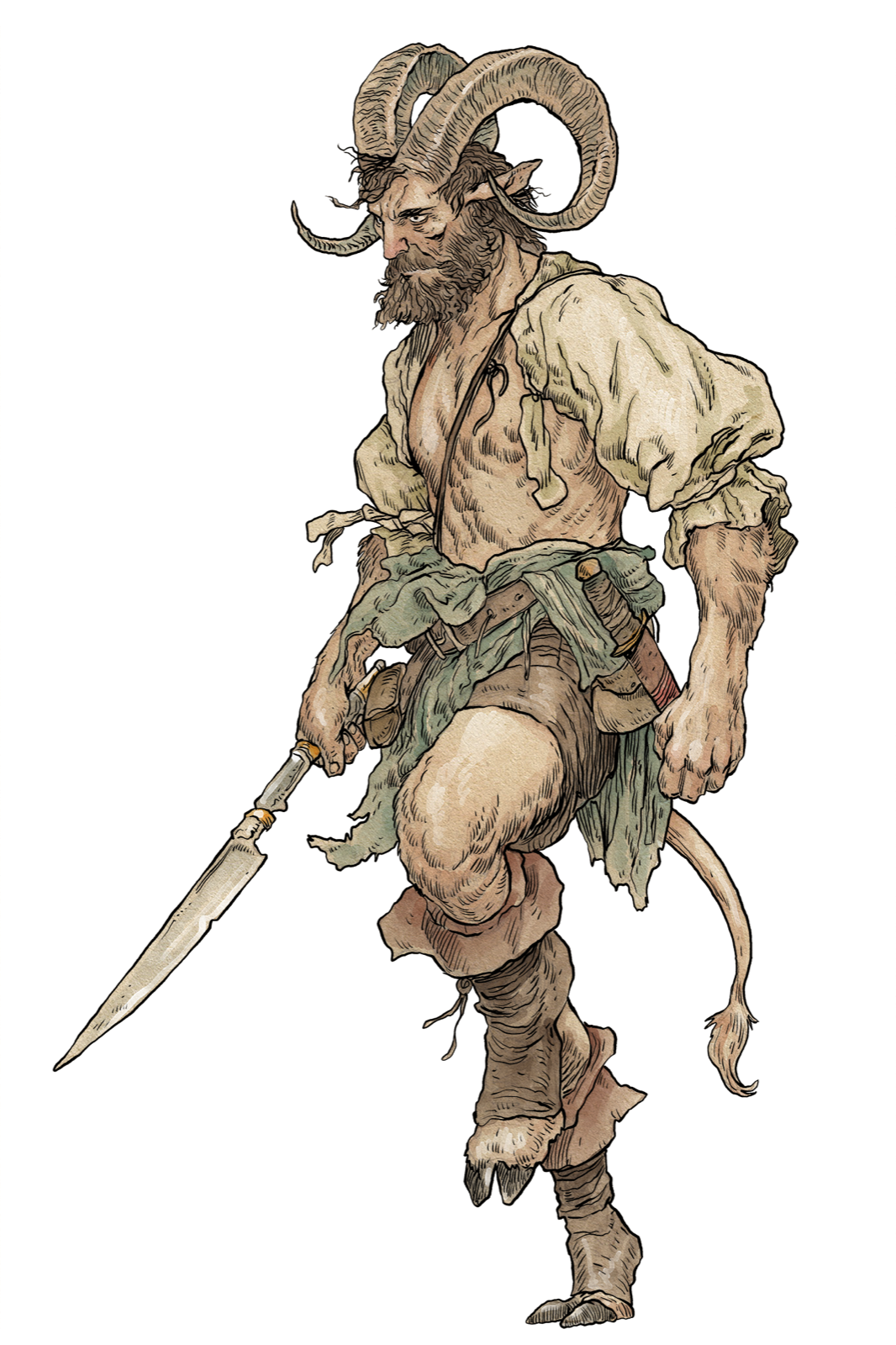 Satyr Folk Hero, drawn at Medium scale