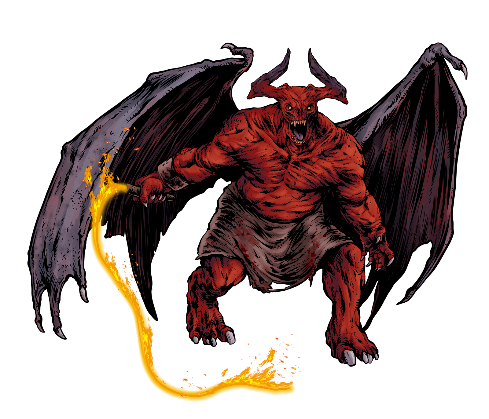 Pit Fiend Champion, drawn at Huge scale