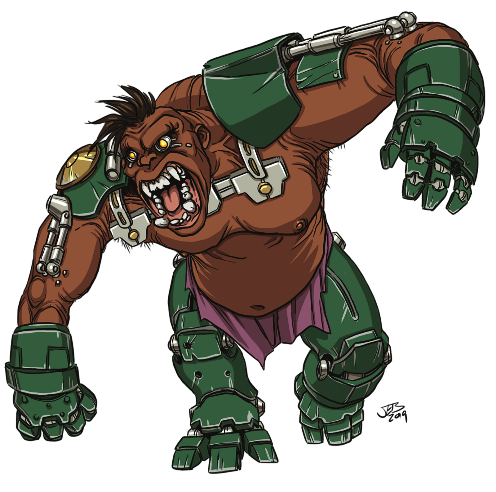 Cybernetic Battle Troll, drawn at Large scale
