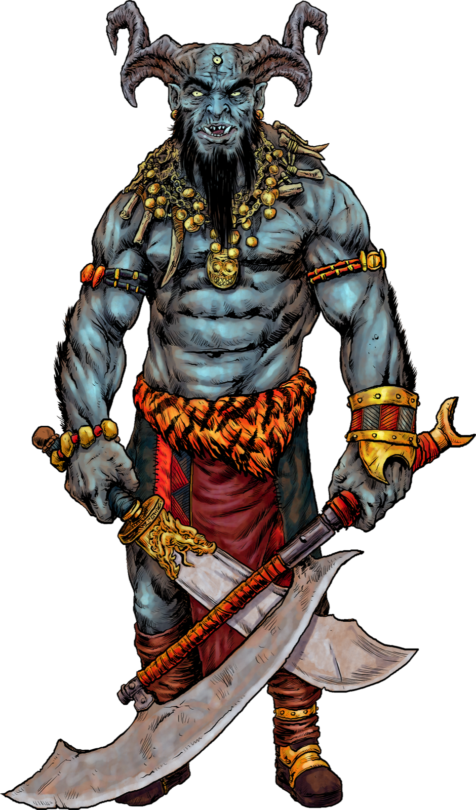 Oni Warrior, drawn at Large scale