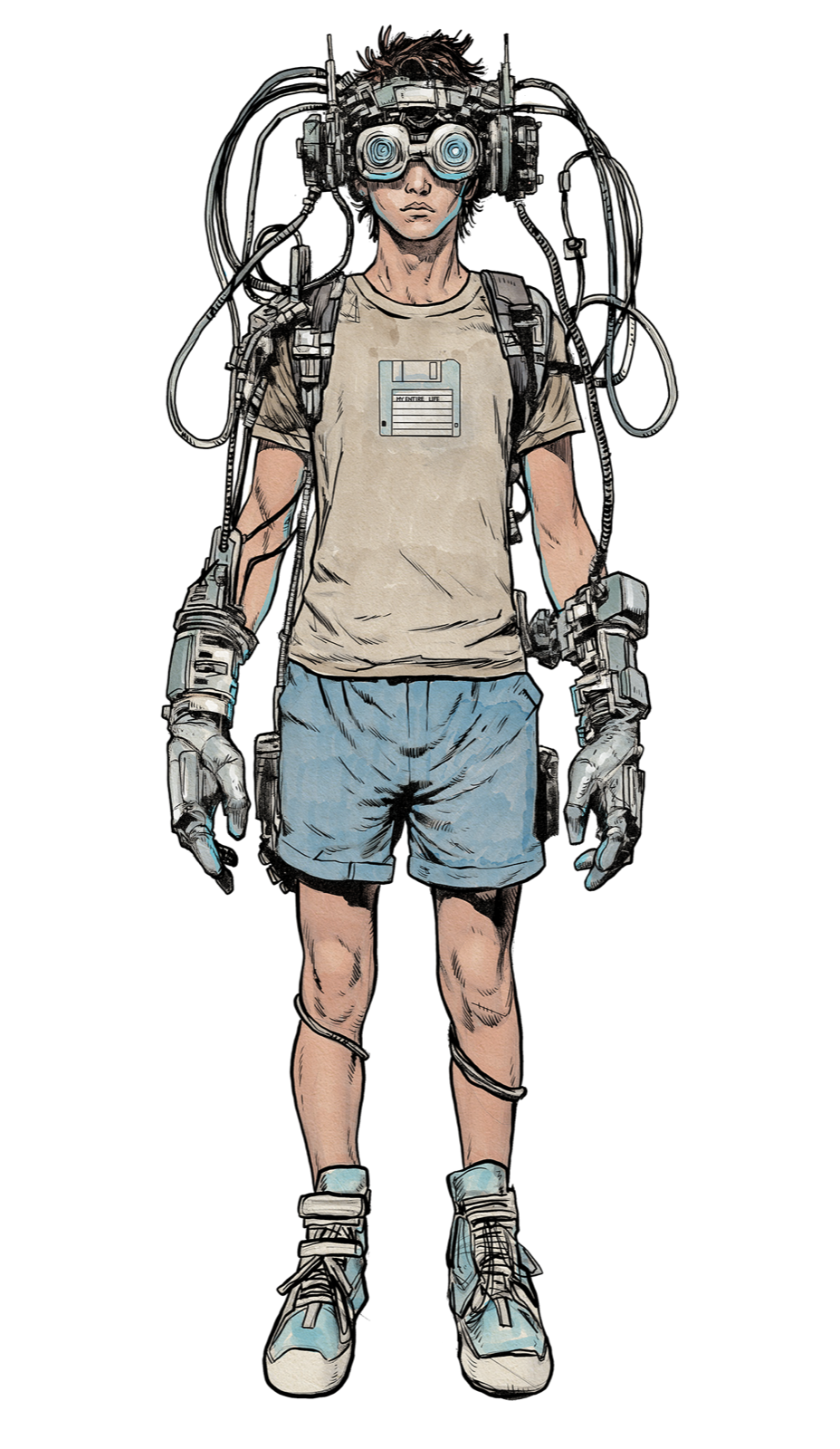 Cybernetic Hacker, drawn at Medium scale