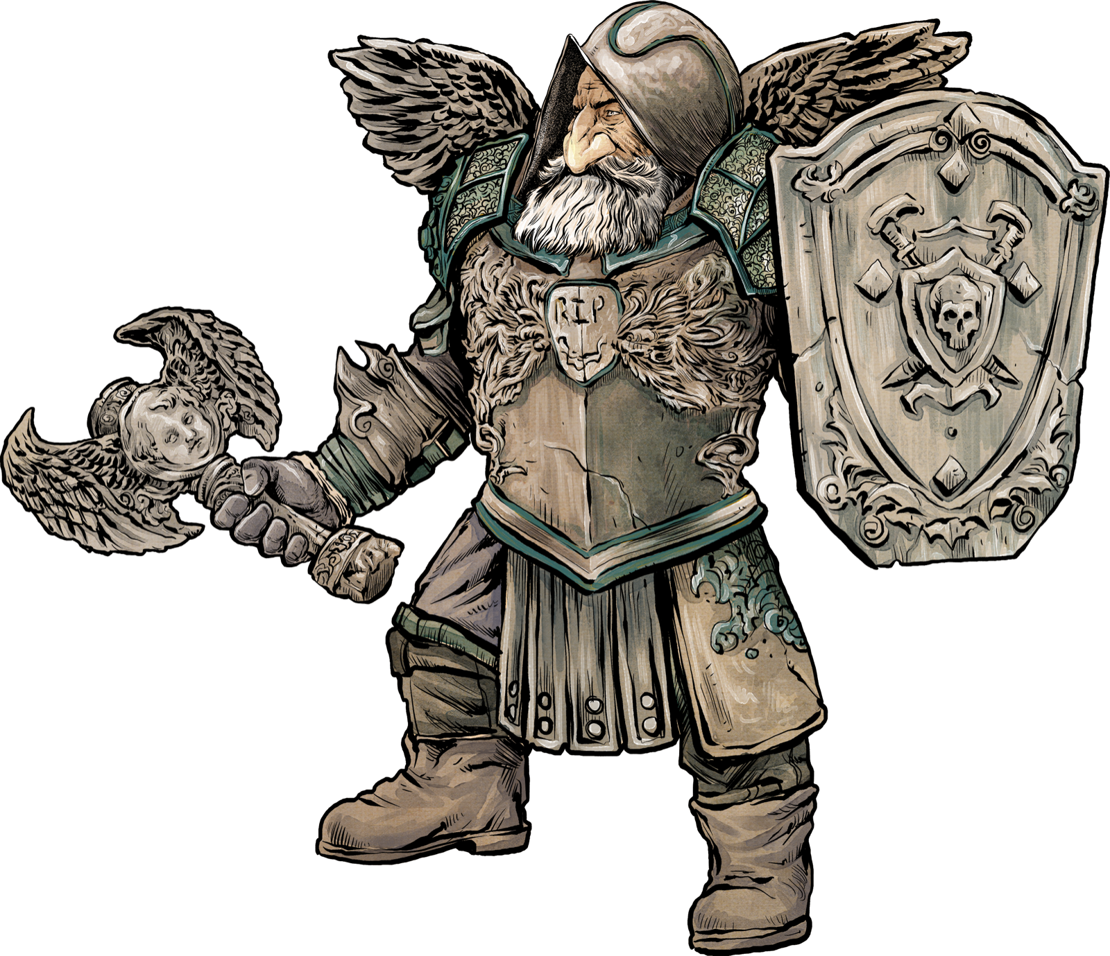 Dwarf Warrior, drawn at Medium scale