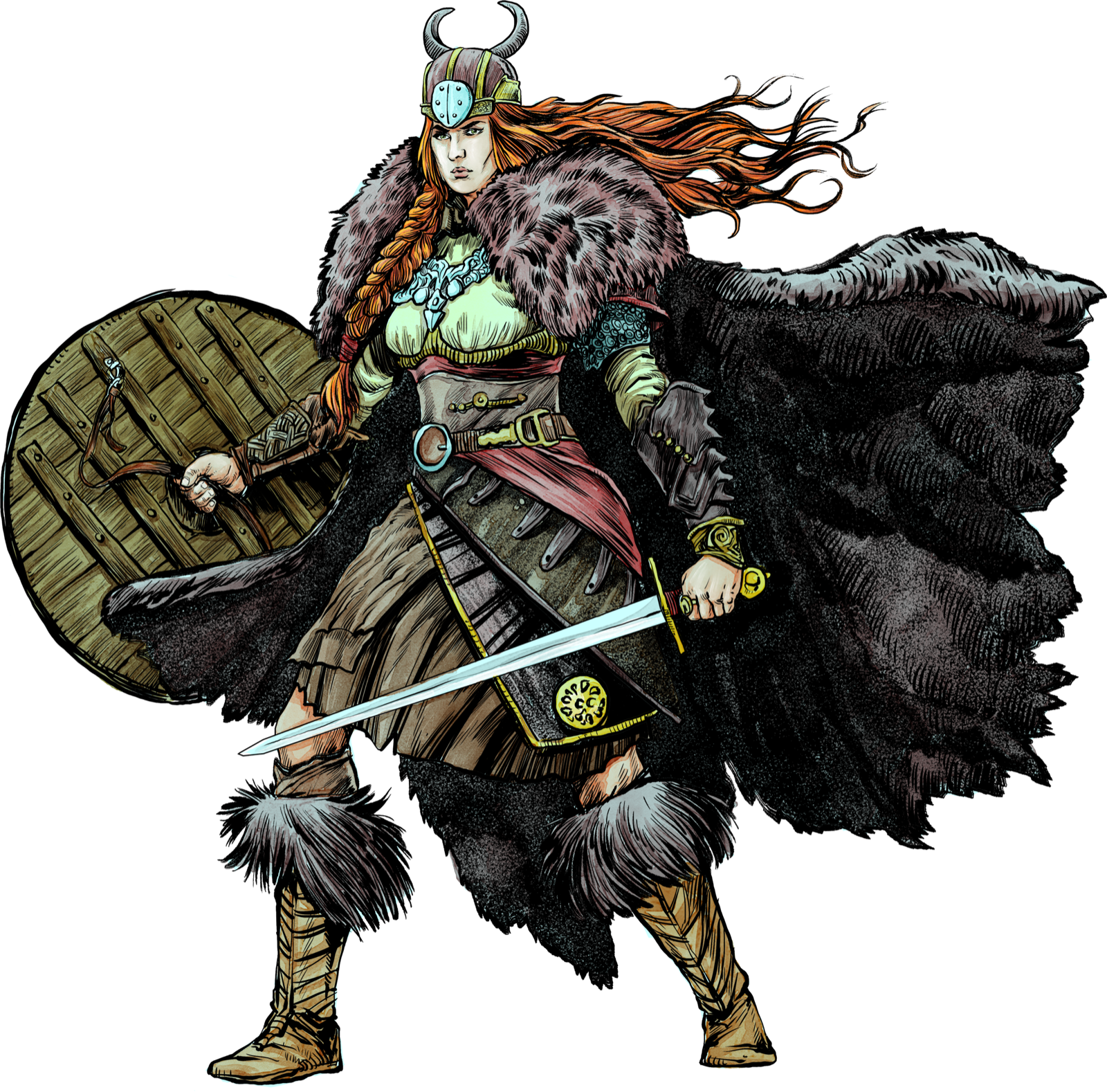 Shieldmaiden, drawn at Medium scale
