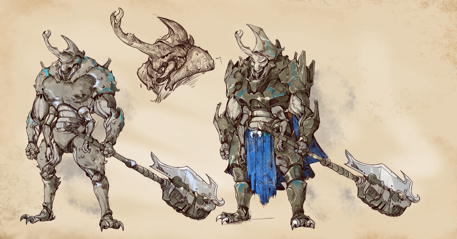 Thuul Warrior, drawn at Medium scale