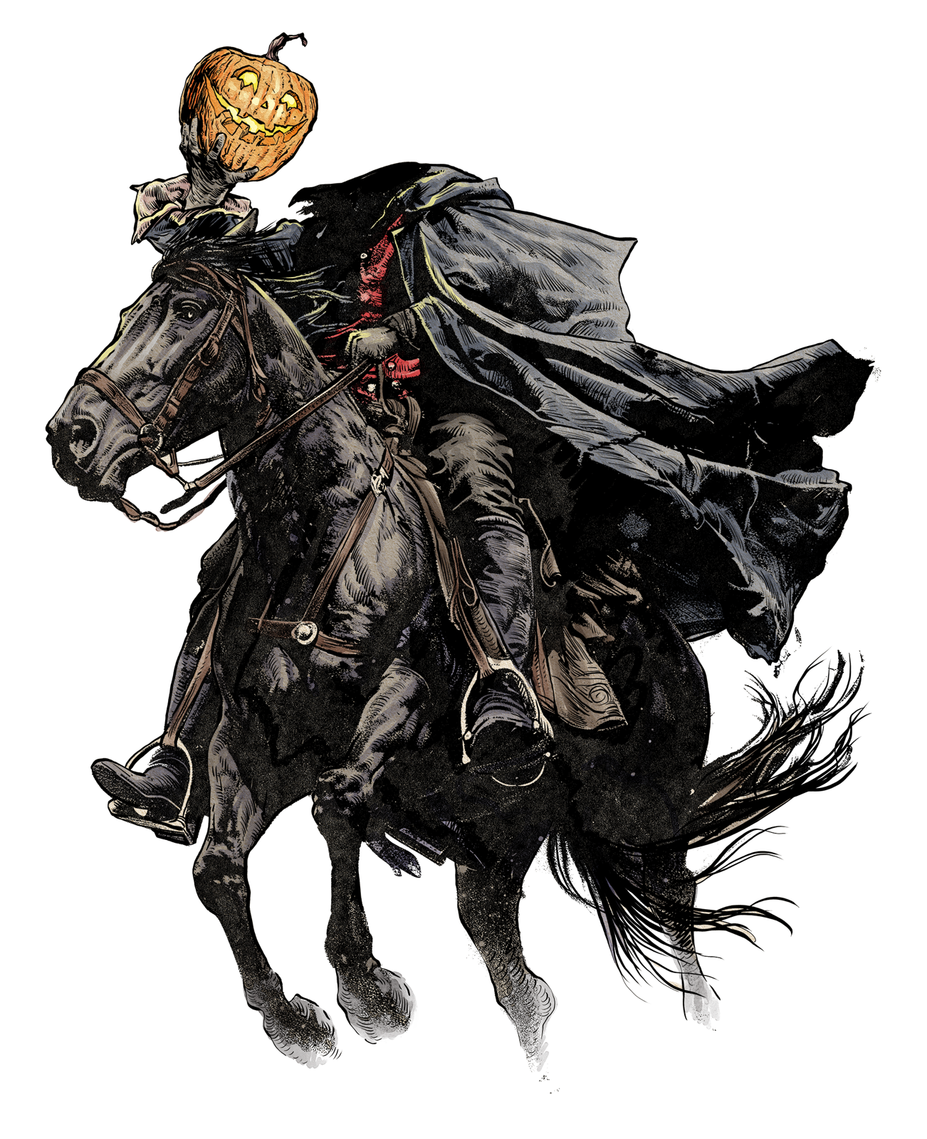 Headless Horseman, drawn at Large scale